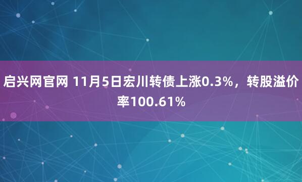 启兴网官网 11月5日宏川转债上涨0.3%，转股溢价率100.61%