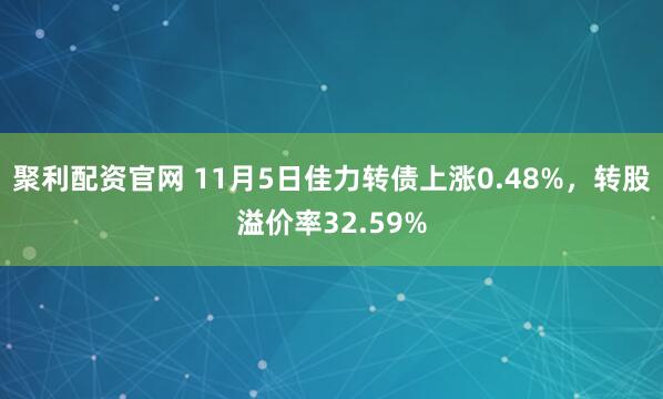 聚利配资官网 11月5日佳力转债上涨0.48%，转股溢价率32.59%